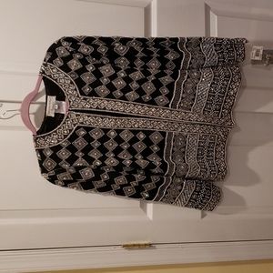 Adrianna Papell Beaded Silk Evening Jacket